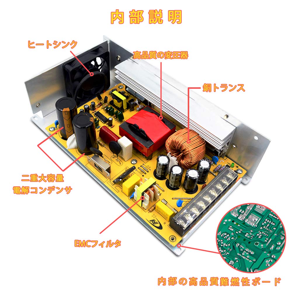 Amazon.co.jp: LETOUR 安定化電源 直流電圧変換器 AC DC 電源